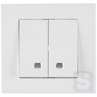 Вимикач двоклавішний з підсвічуванням Arvia Electric KAREN Білий (20 01 1000 203)